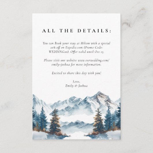 ウィンターマウンテンズパインツ結婚リー エンクロージャーカード (正面)