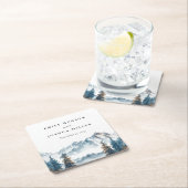 ウィンターマウンテンズパインツ結婚リー スクエアペーパーコースター (インサイチュ)