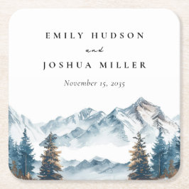 ウィンターマウンテンズパインツ結婚リー スクエアペーパーコースター