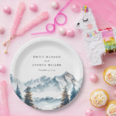 ウィンターマウンテンズパインツ結婚リー ペーパープレート (パーティー)