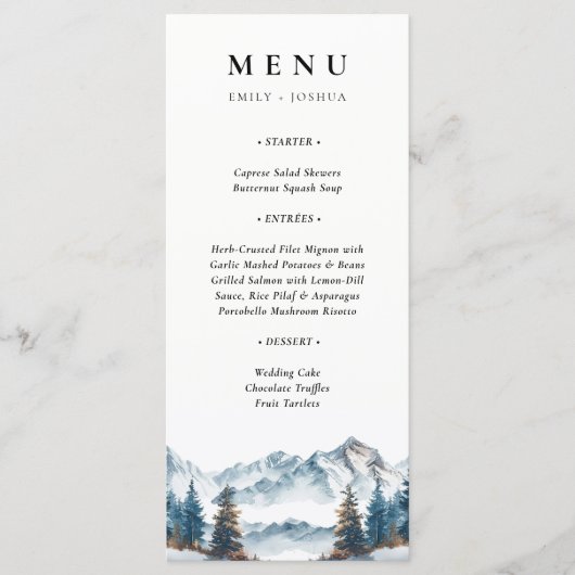 ウィンターマウンテンズパインツ結婚リー メニュー (正面)