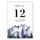 ウィンターマウンテンズフォレストランドスケープ結婚自然 テーブルナンバー (裏面)