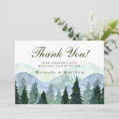 ウィンターマウンテンツリーシ結婚ーンのサンキューカード 招待状 (スタンド正面)