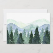 ウィンターマウンテンツリーシ結婚ーンのサンキューカード 招待状 (裏面)