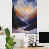 ウィンターマウンテンバレーインポインティリストスタイル ポスター (ホームオフィス)