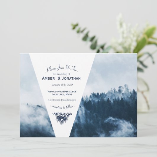 ウィンターマウンテンパインズ結婚式招待状 招待状 (スタンド正面)