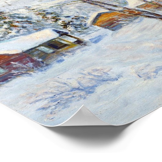 ウィンターマウンテンファームクリスマス絵画ズ ポスター (角)