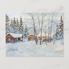 ウィンターマウンテンファームクリスマス絵画ズ ポストカード