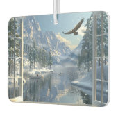 ウィンターマウンテンレイクイーグルフィッシャーマンのビュー カーエアーフレッシュナー (左)