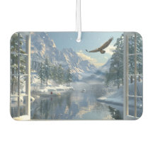 ウィンターマウンテンレイクイーグルフィッシャーマンのビュー