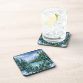 ウィンターマウンテンレイクパインツリーズ自然 コースター (右側)