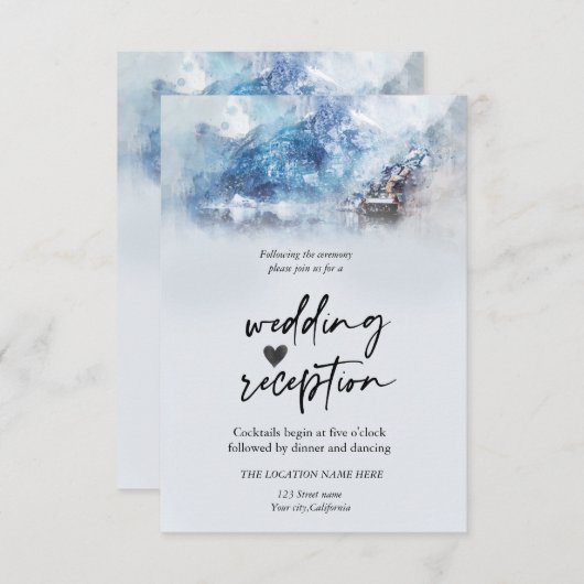 ウィンターマウンテンレイク披露宴 招待状 (正面/裏面)