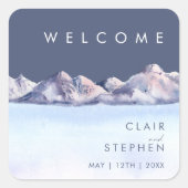 ウィンターマウンテン夕べ結婚ズウェルカム スクエアシール (正面)