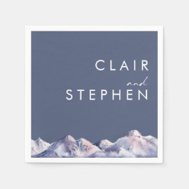 ウィンターマウンテン夕べ結婚ズナプキンス スタンダードカクテルナプキン