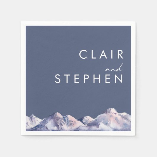 ウィンターマウンテン夕べ結婚ズナプキンス スタンダードカクテルナプキン (正面)