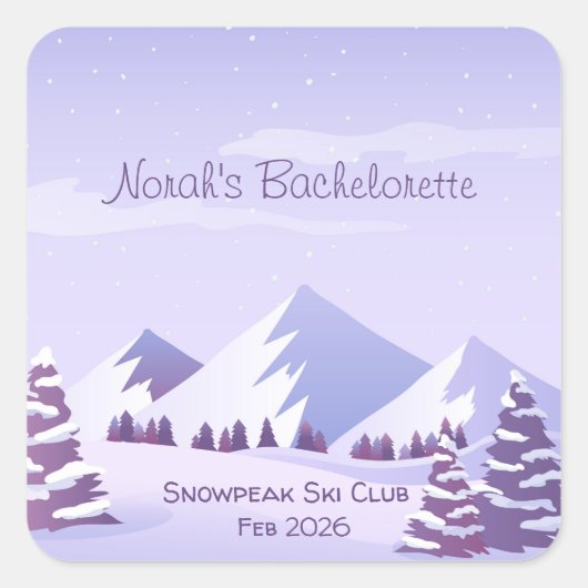 ウィンターマウンテン独身最後の週末 オーダーメイド スクエアシール (正面)