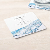 ウィンターマウンテン紙コースター日付を保存 スクエアペーパーコースター (アングル)