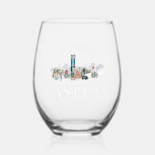 ウィンターマウンテン | スキーバチェロレッテパーティー ステムなしワイングラス (正面)