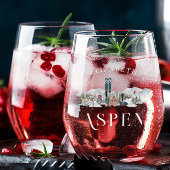 ウィンターマウンテン | スキーバチェロレッテパーティー ステムなしワイングラス