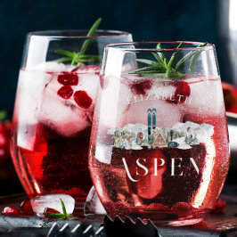 ウィンターマウンテン | スキーバチェロレッテパーティー ステムなしワイングラス