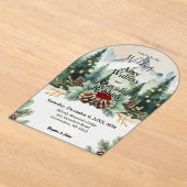 ウィンターマウン素朴テン結婚式招待状 アクリル招待状 (レイダウン)