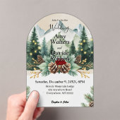 ウィンターマウン素朴テン結婚式招待状 アクリル招待状 (インサイチュ (ポータブル))
