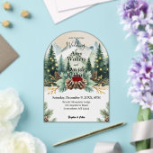 ウィンターマウン素朴テン結婚式招待状 アクリル招待状 (インサイチュ (ウェディング))