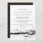 ウィンターマウン素朴テン結婚式招待状 招待状 (正面/裏面)