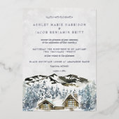 ウィンターマウン素朴テン結婚式招待状 箔招待状 (正面)