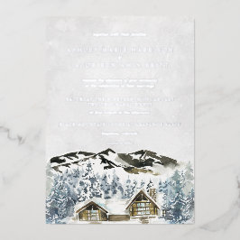 ウィンターマウン素朴テン結婚式招待状 箔招待状