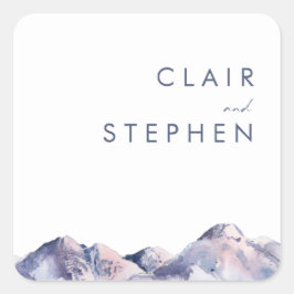 ウィンターマウン結婚テン封筒用シール スクエアシール