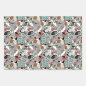 ウィンターマグノリアフローラグレーブラック ラッピングペーパーシート (正面2)