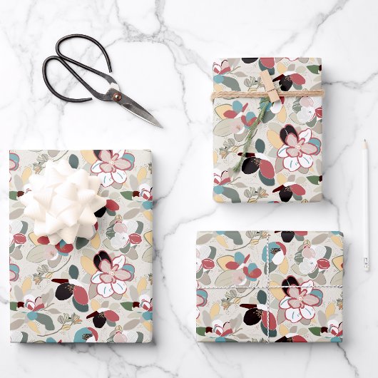 ウィンターマグノリアフローラニュートラル ラッピングペーパーシート