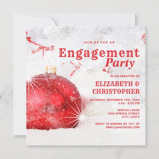 ウィンターマジックのクリスマスエンゲージメントパーティー 招待状 (正面)