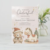 ウィンターマジック クリスマス サンタベア 誕生日 招待状 (スタンド正面)