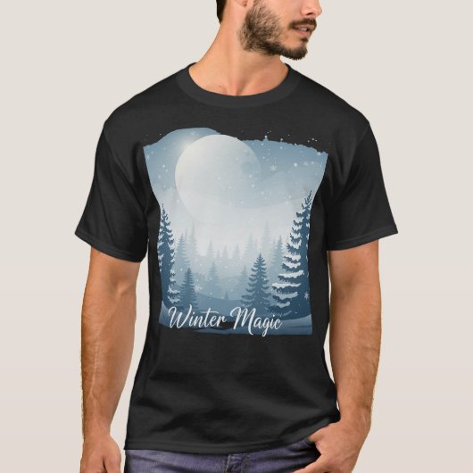 ウィンターマジック シャツ｜美しい雪景色のTシャツ｜ペ Tシャツ (正面)