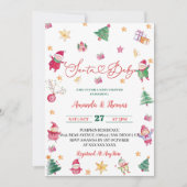 ウィンターママのためのサンタベイビーシャワー 招待状 (正面)