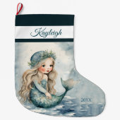 ウィンターマーメイドガールラージクリスマスストッキング ラージクリスマスストッキング (正面)