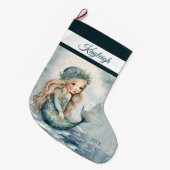 ウィンターマーメイドガールラージクリスマスストッキング ラージクリスマスストッキング (正面 (吊り時))