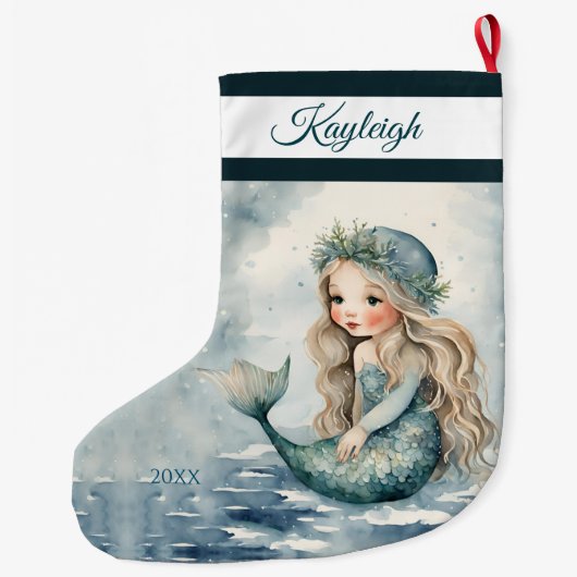 ウィンターマーメイドガールラージクリスマスストッキング ラージクリスマスストッキング (裏面)