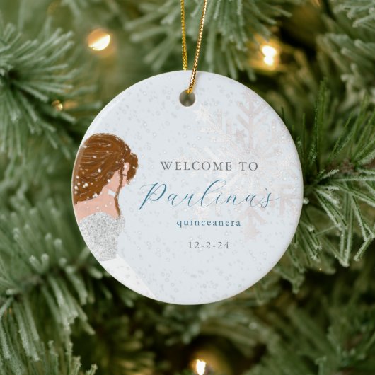 ウィンターミスカンス15誕生日キンセアニラ写真 セラミックオーナメント (ツリー)