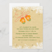 ウィンターミッテンズホリデーパーティ招待状 招待状 (正面/裏面)