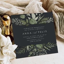 ウィンターミードウ | モーディーグリーン ボタニカル ウェディング 招待状