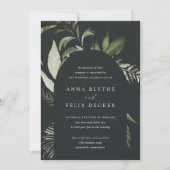 ウィンターメドウグリーンボタニカルアーチ結婚ーズ 招待状 (正面)