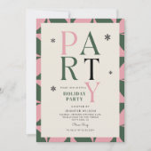 ウィンターメリーカラフルクリスマスホリデーパーティー 招待状 (正面)