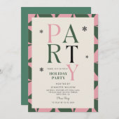 ウィンターメリーカラフルクリスマスホリデーパーティー 招待状 (正面/裏面)