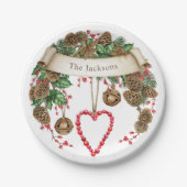 ウィンターメリークリスマスパーティー紙プレート ペーパープレート (正面)