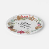 ウィンターメリークリスマスパーティー紙プレート ペーパープレート (アングル)