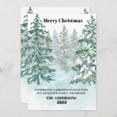 ウィンターメリークリスマスホリデーカード シーズンカード (正面/裏面)