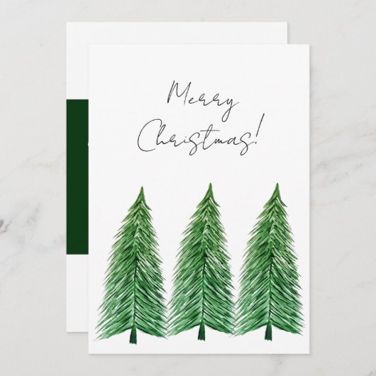 ウィンターモダンホリデーカントリー美しい 招待状 (正面/裏面)